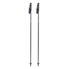 A pair of black and grey Stöckli carbon ski poles with pistol grips and cushioned wrist straps.