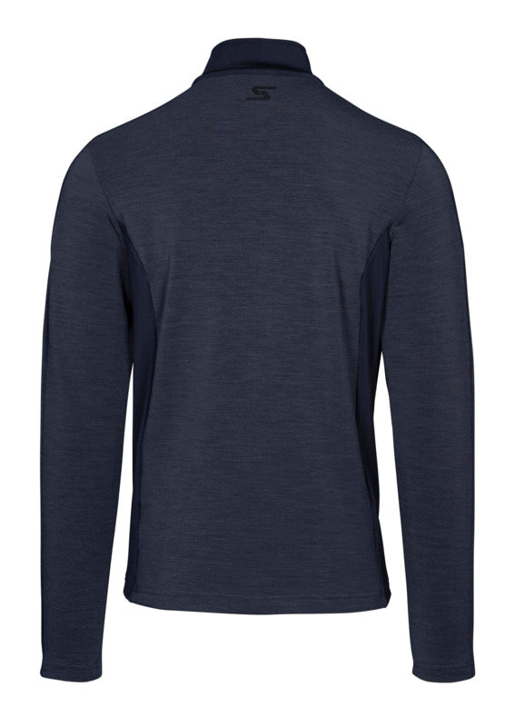 Stöckli Men's Technostretch Race Full Zip featuring stretch performance fleece, brushed interior, moisture-wicking fabric, and an athletic fit for skiing.