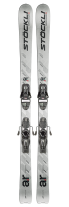 Stöckli Montero AR Pro Skis with Strive 13 bindings, designed for powerful carving, stability, and versatile all-mountain performance.