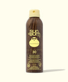 Sun Bum Original SPF 30 sunscreen spray bottle on a white background