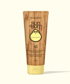 A bottle of Sun Bum Original SPF 50  Sunscreen Lotion on a white background