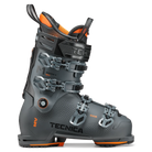 A grey Tecnica Mach 1 110 MV ski boot that features orange accents', a medium fit, and GripWalk soles.
