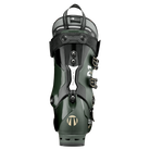 A dark green 2027 Tecnica Mach1 HV 120 ski boot that features a 120 flex rating, a high-volume fit, and is designed for men.