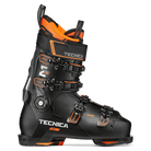 A black and orange 2027 Tecnica Mach1 LV 110 ski boot that features a 120 flex rating, a low-volume fit, and GripWalk soles.