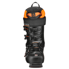 A black and orange 2027 Tecnica Mach1 LV 110 ski boot that features a 120 flex rating, a low-volume fit, and GripWalk soles.