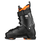 A black and orange 2027 Tecnica Mach1 LV 110 ski boot that features a 120 flex rating, a low-volume fit, and GripWalk soles.