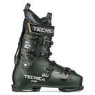 A dark green Tecnica Mach1 LV 120 ski boot that features a 120 flex rating, a low-volume fit, and is designed for men.