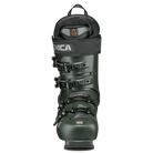 A dark green Tecnica Mach1 LV 120 ski boot that features a 120 flex rating, a low-volume fit, and is designed for men.