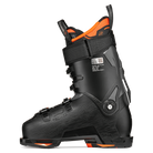 A black and orange 2027 Tecnica Mach1 MV 110 ski boot that features a 110 flex rating, a medium-volume fit, and GripWalk soles.
