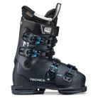 A navy blue Tecnica Mach 1 95 HV ski boot that is designed for women and feature GripWalk soles.