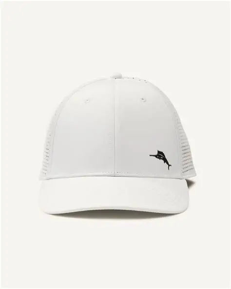 Tommy Bahama Clubhouse Marlin Cap featuring an embroidered marlin logo, curved brim, and adjustable fit for all-day comfort.