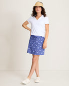 Tommy Bahama Women's Abby Getaway Fronds Skort featuring a tropical print, lightweight stretch fabric, built-in shorts, and flattering styling.