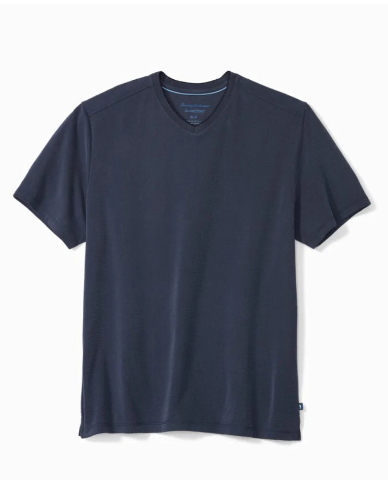 Tommy Bahama Women's Coastal Crest V-Neck T-Shirt featuring a soft fabric, flattering V-neckline, and relaxed everyday fit.