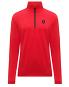 A red Toni Sailer Men's Brendan T-Neck that is moisture-wicking, breathable, and stretchable.