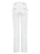 A pair of white Toni Sailer Women's Alla Ski Pants which are made from a premium technical fabric that is waterproof, breathable, stretchable, and insulated.