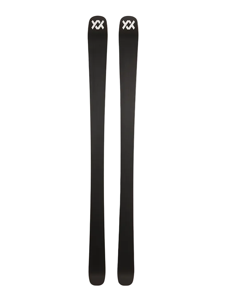 A pair of green and gray 2027 Volkl Blaze 86 skis that are designed for all-mountain skiing.