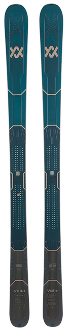 A pair of blue and black 2027 Mantra 88 skis that are designed for advanced all-mountain skiers.