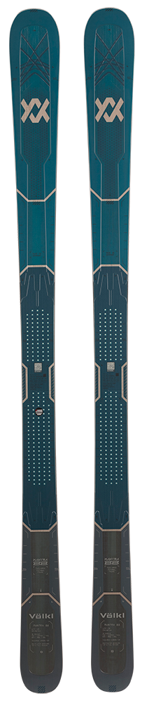 A pair of blue and black 2027 Mantra 88 skis that are designed for advanced all-mountain skiers.
