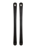 A pair of red and black 2027 Volkl Mantra Jr skis that are designed for all-mountain skiing.