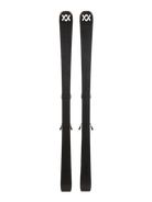 A pair of gray 2027 Volkl Peregrine 78 skis that are designed for intermediate on-piste skiers.