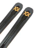 A pair of gray 2027 Volkl Peregrine 78 skis that are designed for intermediate on-piste skiers.