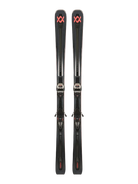 A pair of black 2027 Volkl Peregrine 80 skis that are designed for aggressive on-piste carving.
