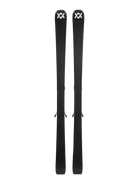 A pair of black 2027 Volkl Peregrine 82 skis that feature an integrated binding system and are designed for advanced on-piste skiers.