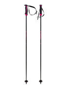 Two black and pink Volkl Phantastick carbon ski poles.