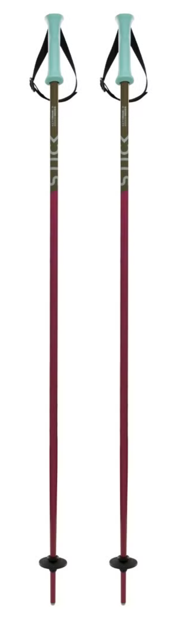 A pair of purple and teal Volkl Phantastick Junior Ski Poles that are lightweight and designed for kids.