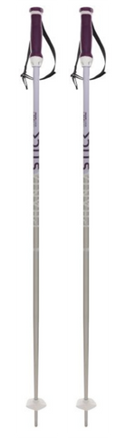 A pair of purple and silver Women’s Volkl Phantastick Ski Poles that are lightweight and feature all-mountain baskets.