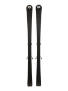 A pair of black 2027 Volkl Racetiger SC skis that are designed for aggressive on-piste carving.