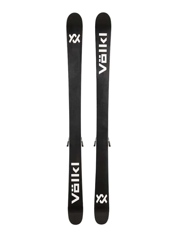 A pair of black and gray 2027 Volkl Revolt Jr Urban skis that are designed for freestyle skiing.