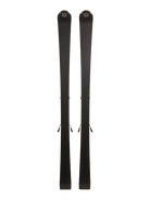 A pair of white 2027 Volkl Shine 76 skis that come with bindings and are designed for intermediate female skiers.