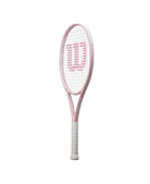 Wilson Intrigue SE Strung tennis racket in pink and white.
