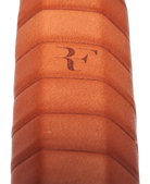 A Wilson RF 01 Future tennis racket with a black and silver color scheme, featuring an RF Roger Federer logo