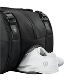 Wilson RF Tournament Bag featuring Roger Federer-inspired styling, multiple racquet compartments, premium construction, and organized storage.