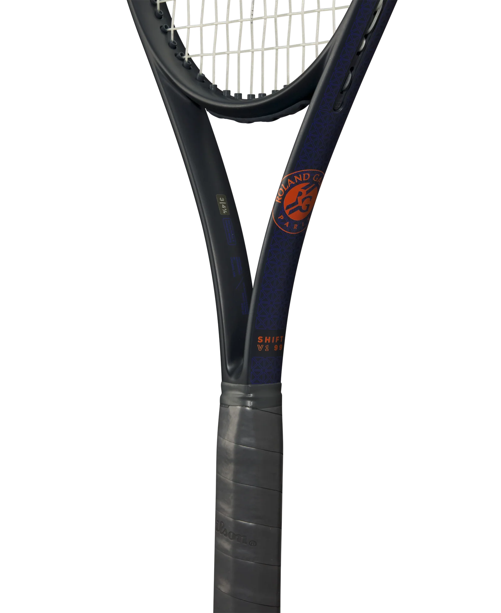 Wilson Shift 99 V1 Roland Garros Session de Soiree Edition high-performance spin tennis racket in navy/black