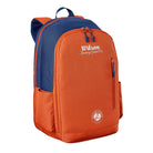 Wilson Team Backpack Roland Garros 2026 featuring Roland Garros-inspired styling, racquet storage, multiple compartments, and padded shoulder straps.