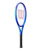 A Wilson Ultra JR 26" V5 high-performance tennis racket showing off the glossy blue frame colour