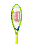 A Wilson US Open 19 Junior tennis racket that showcases the vibrant green and blue frame