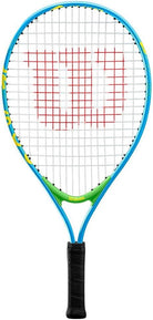 A Wilson US Open 21" Junior Tennis Racket 2024 bright blue and green