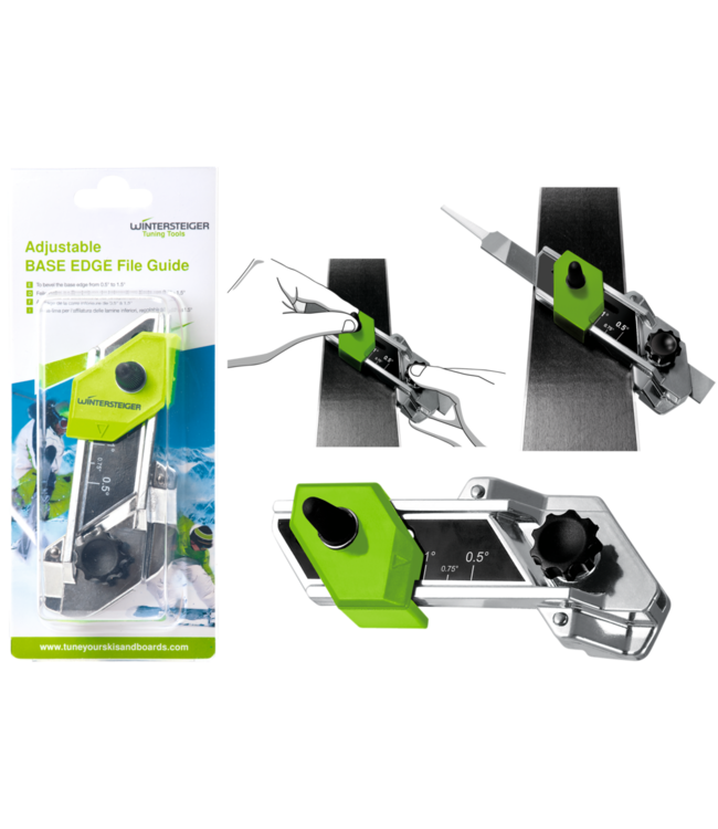 Wintersteiger Base Edge File Guide, ski maintenance tools, edge file guide, ski tuning equipment, base edge tool, precision ski edge file, Wintersteiger ski gear, ski edge sharpening, ski shop tools, Swiss Sports Haus, West Vancouver ski shop.