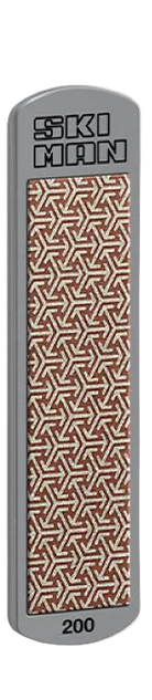 A Wintersteiger Diamond File World Cup showing a rectangular metal backing plate, continuous diamond abrasive surface pad with an interlocking dot pattern, and branded text.