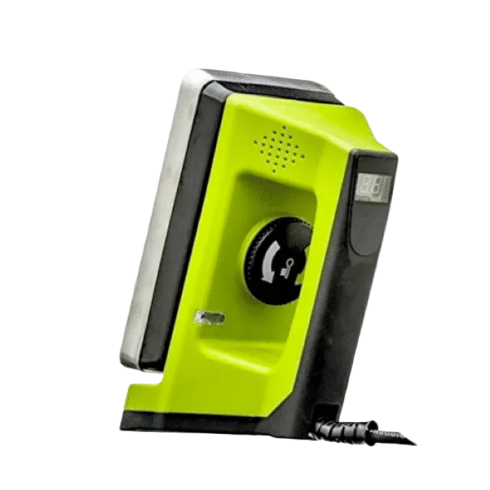 A Wintersteiger Digital Wax Iron showing thick aluminum base plate with diamond-structured bottom, digital LED temperature display screen, precision thermostat control buttons, and ergonomic handle.
