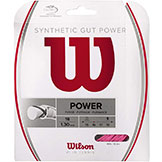 Wilson Synthetic Gut Power Pink 130/16 Tennis String available at Swiss Sports Haus 604-922-9107.