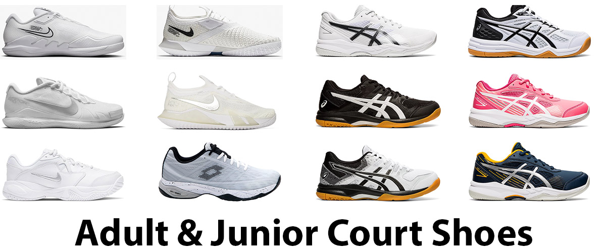Adult & Junior Court Shoes available at Swiss Sports Haus 604-922-9107.