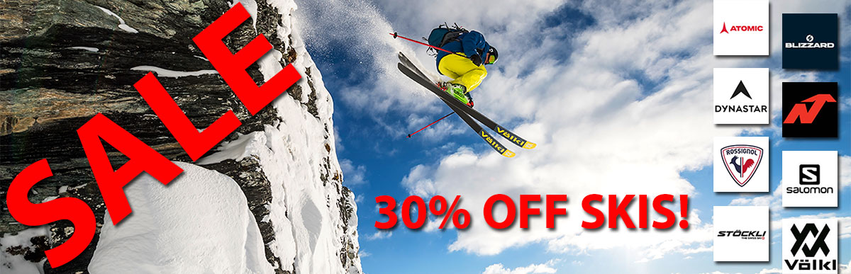 2022 Clear out Skis on Sale 30% Off available at Swiss Sports Haus 604-922-9107.