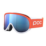 POC Retina Clarity Comp Goggles Fluorescent Orange/Hydrogen White with Spektris Blue Lens available at Swiss Sports Haus 604-922-9107.