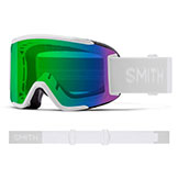 Smith Squad S Goggles White Vapor with ChromaPop Everyday Green Mirror Lens available at Swiss Sports Haus 604-922-9107.