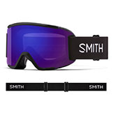 Smith Squad S Goggles Black with ChromaPop Everyday Violet Mirror Lens available at Swiss Sports Haus 604-922-9107.